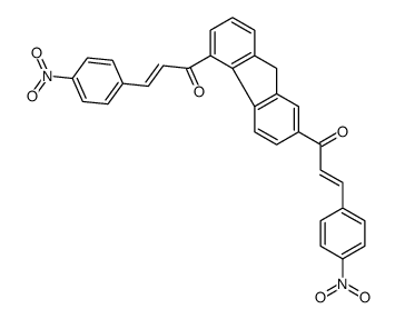 3-(4-nitrophenyl)-1-[5-[3-(4-nitrophenyl)prop-2-enoyl]-9H-fluoren-2-yl]prop-2-en-1-one结构式
