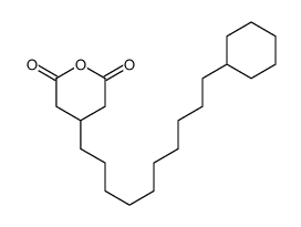 4-(10-cyclohexyldecyl)oxane-2,6-dione结构式