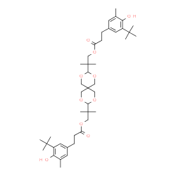 3,9-Bis[1,1-dimethyl-2-[3-(3-tert-butyl-4-hydroxy-5-methylphenyl)propionyloxy]ethyl]-2,4,8,10-tetraoxaspiro[5.5]undecane结构式