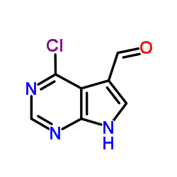 4-氯-7H-吡咯并[2,3-d]嘧啶-5-甲醛结构式
