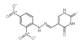 (5E)-5-[[2-(2,4-dinitrophenyl)hydrazinyl]methylidene]-2-sulfanylidene-pyrimidin-4-one Structure