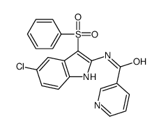 N-[3-(benzenesulfonyl)-5-chloro-1H-indol-2-yl]pyridine-3-carboxamide Structure