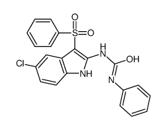 1-[5-Chloro-3-(phenylsulfonyl)-1H-indol-2-yl]-3-phenylure Structure