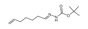 N'-Hept-6-en-(E)-ylidene-hydrazinecarboxylic acid tert-butyl ester结构式