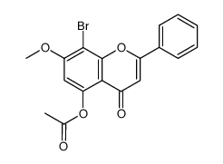 8-Brom-5-acetoxy-7-methoxy-flavon结构式