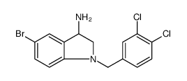 1H-Indol-3-amine, 5-bromo-1-[(3,4-dichlorophenyl)methyl]-2,3-dihydro结构式