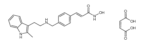 N-hydroxy-3-[4-[[[2-(2-methyl-1H-indol-3-yl)ethyl]amino]methyl]phenyl]-2E-2-propenamide maleate结构式