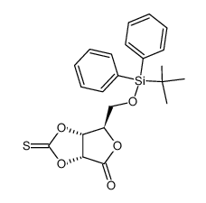 (-)-5-O-(diphenyl-t-butylsilyl)-2,3-O-(thiocarbonyl)-D-ribono-1,4-lactone Structure