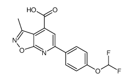 6-[4-(Difluoromethoxy)phenyl]-3-methyl-isoxazolo[5,4-b]pyridine-4-carboxylic acid结构式