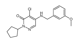 4-chloro-2-cyclopentyl-5-[(3-methoxyphenyl)methylamino]pyridazin-3-one Structure