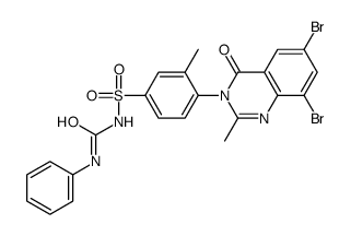 1-[4-(6,8-dibromo-2-methyl-4-oxoquinazolin-3-yl)-3-methylphenyl]sulfonyl-3-phenylurea Structure