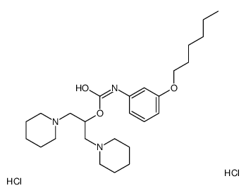 1,3-di(piperidin-1-yl)propan-2-yl N-(3-hexoxyphenyl)carbamate,dihydrochloride Structure