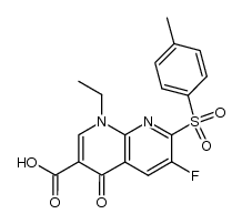 1-ethyl-6-fluoro-1,4-dihydro-4-oxo-7-(p-tolylsulfonyl)-1,8-naphthyridine-3-carboxylic acid Structure