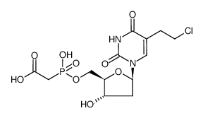 (carboxymethyl)phosphonic acid 5-(2-chloroethyl)-2'-deoxyuridin-5'-yl ester结构式