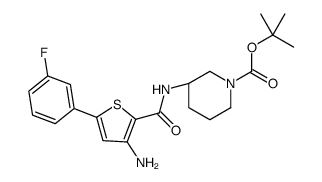 (S)-tert-butyl 3-(3-amino-5-(3-fluorophenyl)thiophene-2-carboxamido)piperidine-1-carboxylate structure