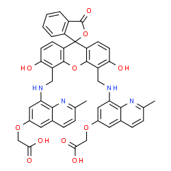 2-4,5-双[(6-(2-乙氧基-2-氧代羟基)-2-甲基喹啉-8-基氨基)甲基]-6-乙氧基-3-氧代-3H-呫吨-9-基苯甲酸图片