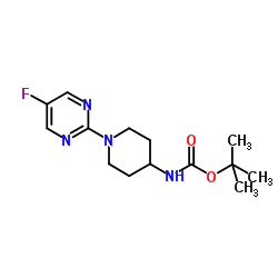 2-Methyl-2-propanyl [1-(5-fluoro-2-pyrimidinyl)-4-piperidinyl]carbamate structure