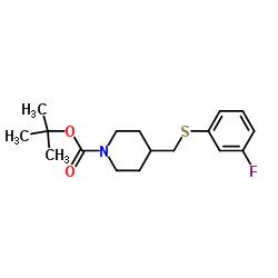 4-(3-Fluoro-phenylsulfanylmethyl)-piperidine-1-carboxylic acid tert-butyl ester picture