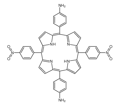 trans-[5,15-bis(4-aminophenyl)-10,20-bis(4-nitrophenyl)]porphyrin结构式