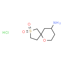 9-amino-6-oxa-2$l^{6}-thiaspiro[4.5]decane-2,2-dione hydrochloride structure