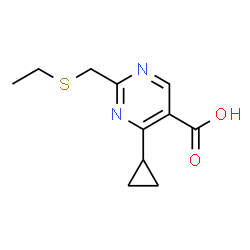 4-Cyclopropyl-2-[(ethylsulfanyl)methyl]-5-pyrimidinecarboxylic acid结构式