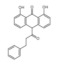 1,8-Dihydroxy-10-(1-oxo-3-phenylpropyl)-9(10H)-anthracenone结构式