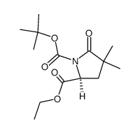 (S)-1-叔丁基2-乙基4,4-二甲基-5-氧代吡咯烷-1,2-二羧酸酯结构式