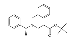 tert-butyl (3S,αS)-3-[N-benzyl-N-(α-methylbenzyl)amino]butanoate结构式