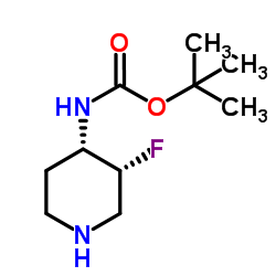 ((3R,4S)-3-氟哌啶-4-基)氨基甲酸叔丁酯结构式