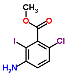 Methyl 3-amino-6-chloro-2-iodobenzoate结构式