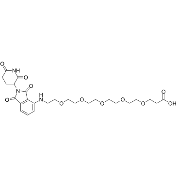 Pomalidomide 4'-PEG5-acid结构式