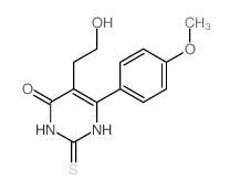 5-(2-hydroxyethyl)-6-(4-methoxyphenyl)-2-sulfanylidene-1H-pyrimidin-4-one Structure