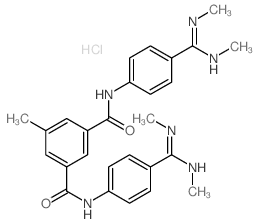 1,3-Benzenedicarboxamide,5-methyl-N1,N3-bis[4-[(methylamino)(methylimino)methyl]phenyl]-, hydrochloride(1:2) Structure