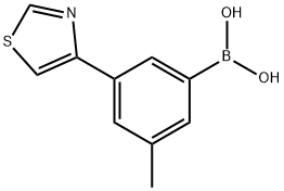 3-Methyl-5-(thiazol-4-yl)phenylboronic acid结构式
