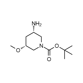 (3S,5R)-3-氨基-5-甲氧基哌啶-1-羧酸叔丁酯结构式