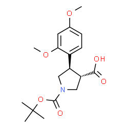trans-1-(tert-butoxycarbonyl)-4-(2,4-dimethoxyphenyl)pyrrolidine-3-carboxylic acid Structure