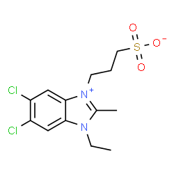 5,6-dichloro-1-ethyl-2-methyl-3-(3-sulphonatopropyl)-1H-benzimidazolium structure