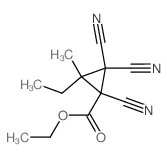 Cyclopropanecarboxylicacid, 1,2,2-tricyano-3-ethyl-3-methyl-, ethyl ester structure
