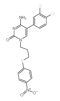 2(1H)-Pyrimidinone,4-amino-5-(3,4-dichlorophenyl)-1-[3-[(4-nitrophenyl)thio]propyl]- Structure