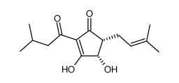 (4S)-3,4β-Dihydroxy-5β-(3-methyl-2-butenyl)-2-(3-methyl-1-oxobutyl)-2-cyclopenten-1-one结构式