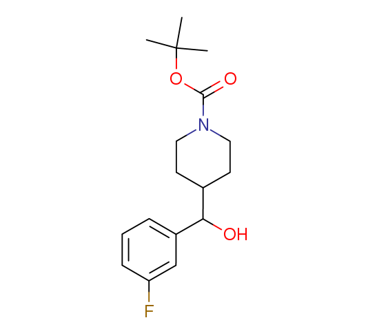 4-[(3-fluorophenyl)hydroxymethyl]piperidine-1-carboxylic acid tert-butyl ester Structure