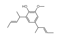 2-methoxy-4,6-di-(1-methyl-2-butenyl)phenol Structure