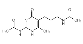 N-[3-(2-acetamido-4-methyl-6-oxo-3H-pyrimidin-5-yl)propyl]acetamide结构式