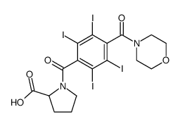 1-[2,3,5,6-tetraiodo-4-(morpholine-4-carbonyl)-benzoyl]-proline Structure