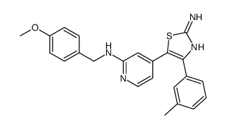 5-[2-[(4-methoxyphenyl)methylamino]pyridin-4-yl]-4-(3-methylphenyl)-1,3-thiazol-2-amine结构式