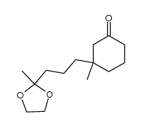 3-methyl-3-[3-(1-methyl-2,5-dioxolanyl)propyl]cyclohexan-1-one结构式
