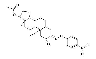 17β-Acetyloxy-2-bromo-5α-androstan-3-one O-(p-nitrophenyl)oxime structure