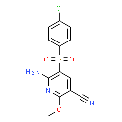 6-Amino-5-[(4-chlorophenyl)sulfonyl]-2-methoxynicotinonitrile结构式