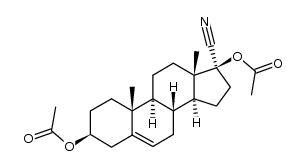 3β,17-diacetoxy-21-nor-17βH-pregnen-(5)-oic acid-(20)-nitrile结构式