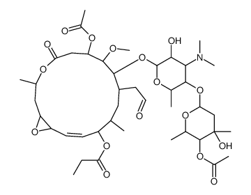 [(14E)-7-acetyloxy-9-[5-(5-acetyloxy-4-hydroxy-4,6-dimethyloxan-2-yl)oxy-4-(dimethylamino)-3-hydroxy-6-methyloxan-2-yl]oxy-8-methoxy-3,12-dimethyl-5-oxo-10-(2-oxoethyl)-4,17-dioxabicyclo[14.1.0]heptadec-14-en-13-yl] propanoate结构式